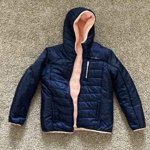 eddie bauer reversible puffer jacket